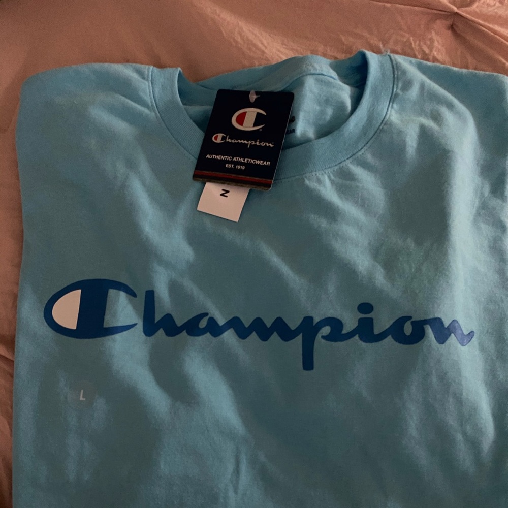 Blue Champion shirt
